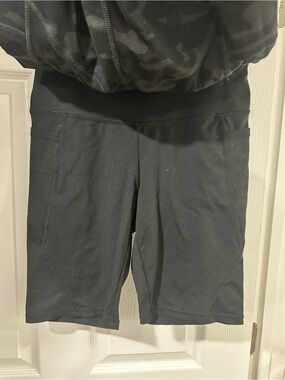 2 Pairs of Danskin Black High-Waist Bike Shorts with Subtle Camo Print